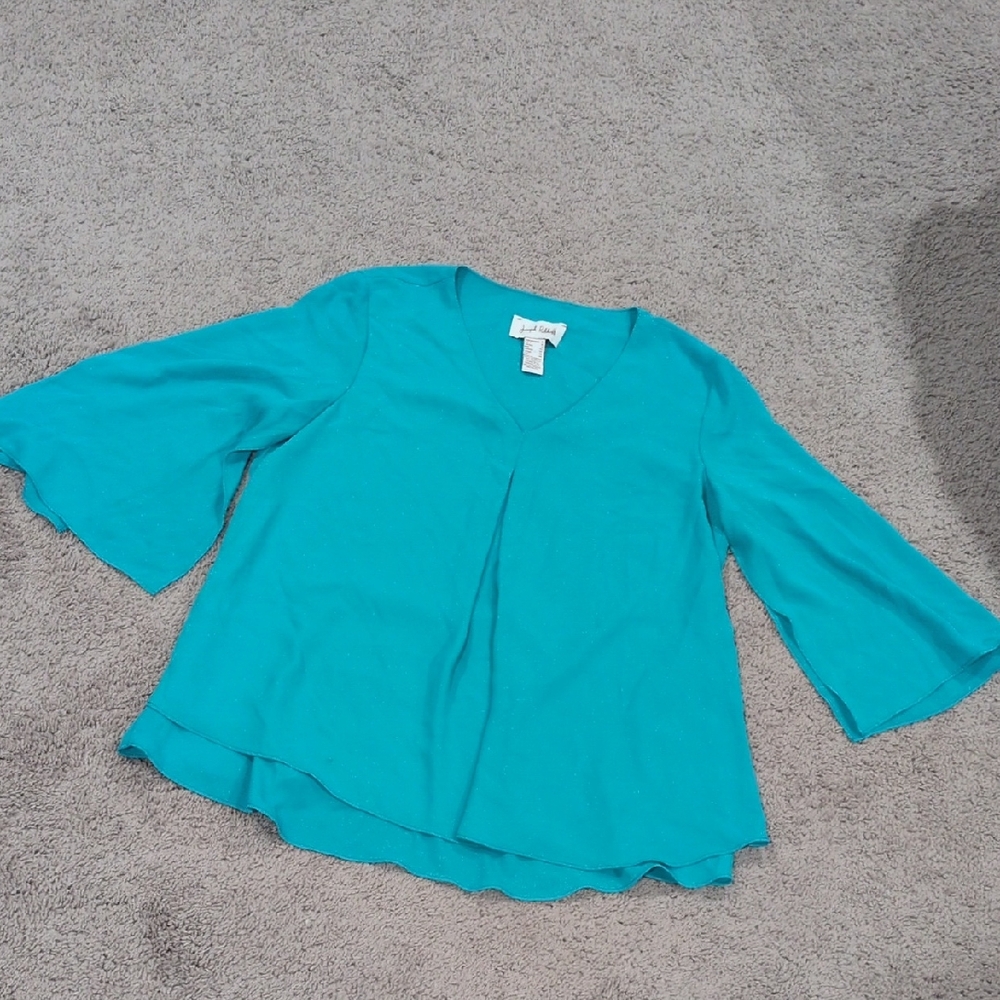Joseph Ribkoff‎ Turquoise V-Neck Blouse